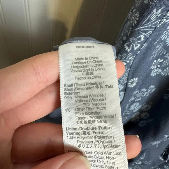 Madewell tie back button front midi dress blue floral sleeveless size 0 J32 - Picture 14 of 14